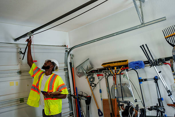 Professional Garage Door Panel Replacement technician working in Midway North, TX
